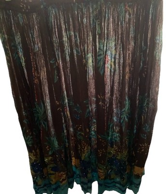 White Stag Plus Skirt Sz 22W/24W BOHOSTYLE IN BROWN W/Blue, Green Multi Color/FS