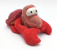 Disney Store The Little Mermaid 7" Sebastian Plush Red Crab Stuffed Animal