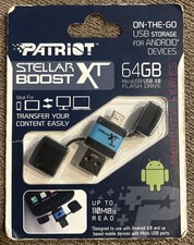 Patriot Stellar Boost XT 64GB  microUSB/USB 3.0 OTG Flash Drive Sealed NOS