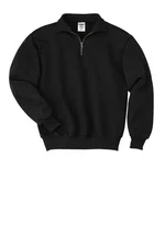 Jerzees Super Sweats NuBlend 1/4-Zip Sweatshirt (4528M), Large, Black