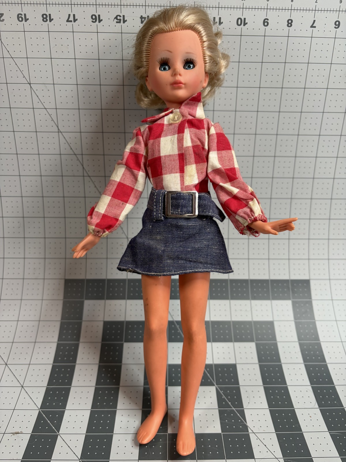 Vintage Italocremona Corinne Doll 736 Italian Italy 15" Blue