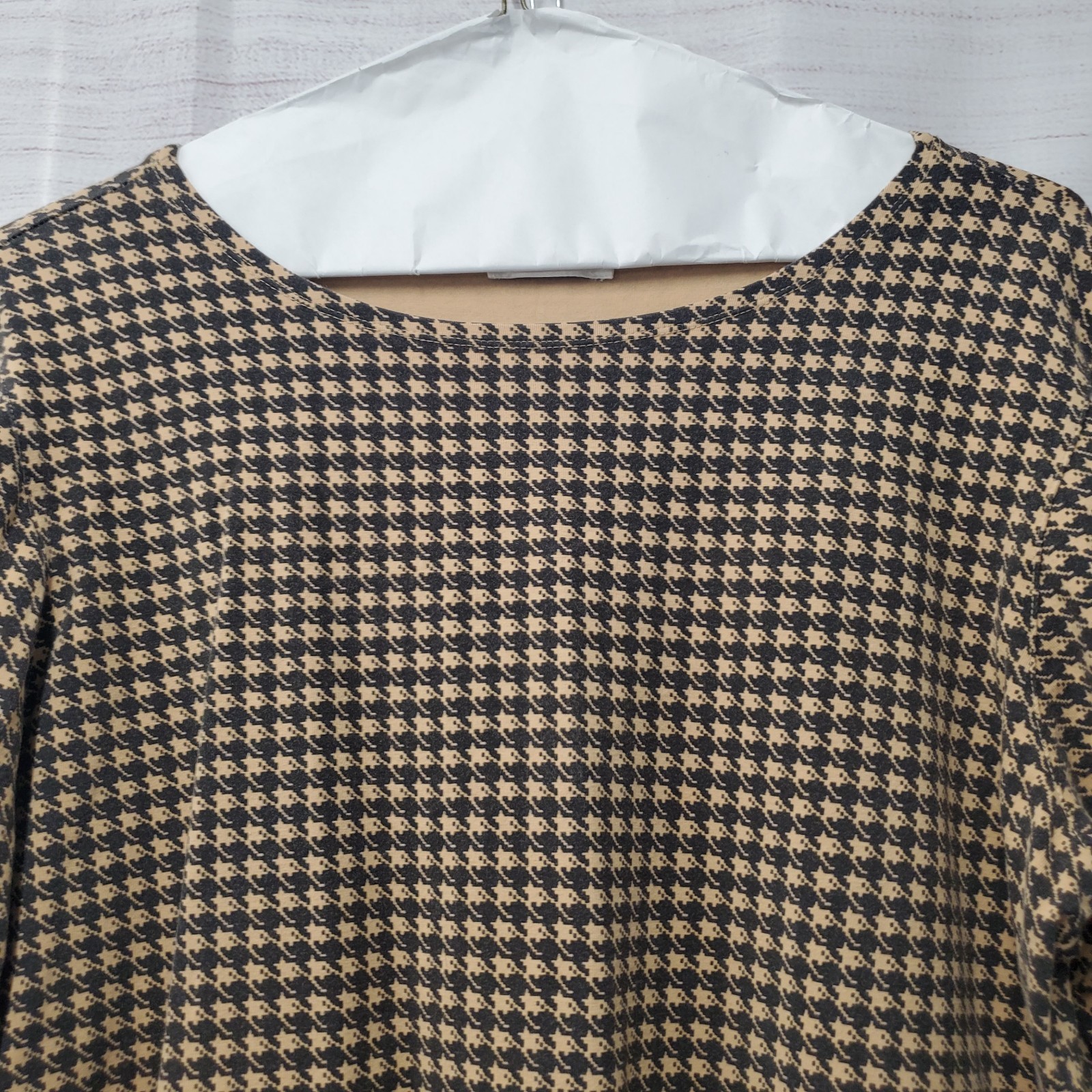 VTG Talbots Houndstooth Abstract Patterned Top Si… - image 2