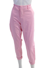 Polo Ralph Lauren Women Cropped Chino Pants Pink Cotton Size 14