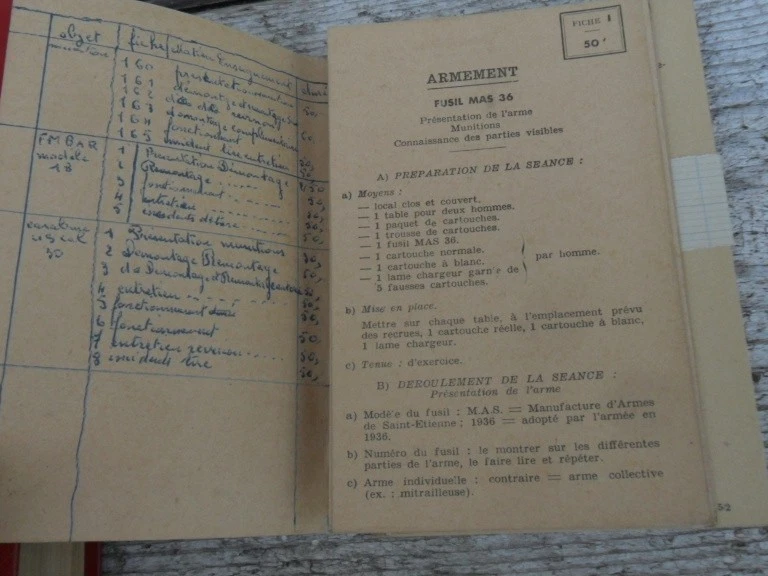 livre + fiche instruction militaire , fusil mitrailleuse Mauser... armée soldat - Photo 2/4