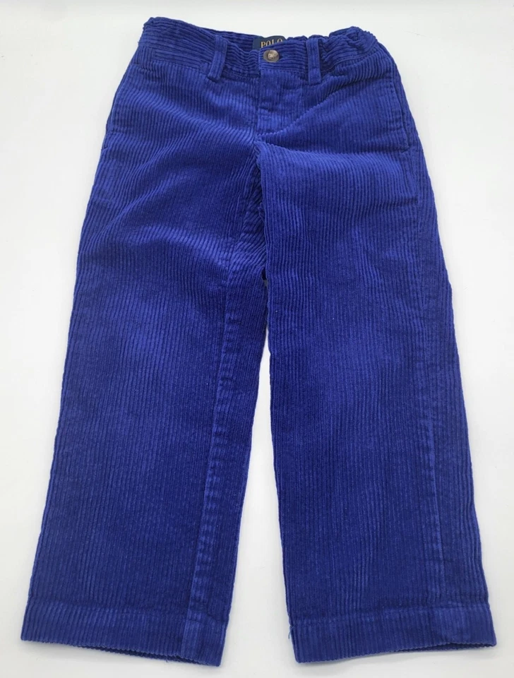 POLO Ralph Lauren Boys 3T Blue Corduroy Pants Holiday School Pic Church Preppy - Image 2 of 4