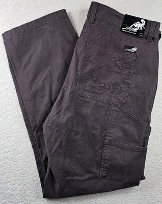 Liquid Venom Mens 40x32 Relaxed Straight Heavy Canvas Utility Cargo Work Pants