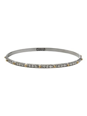 Konstantino Classic Sterling Silver & 18k Yellow Gold Bangle Bracelet BKJ184-130
