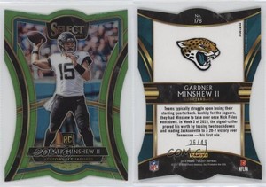 2019 Panini Select Neon Green Prizm /49 Gardner Minshew II #178 Rookie RC
