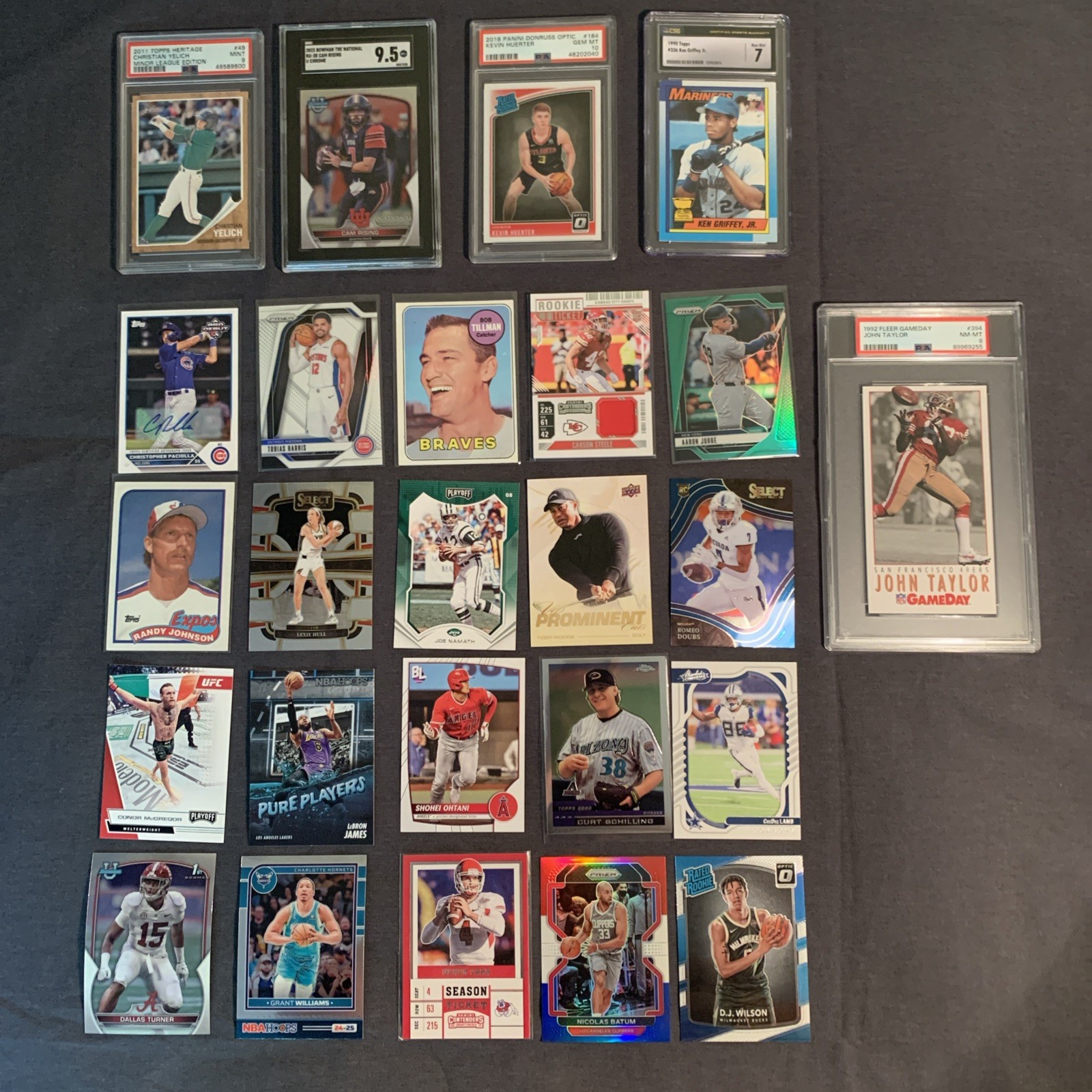 Sports Card Lot w/ PSA 10 Auto /# patch RC Griffey Ohtani Judge Woods & Namath