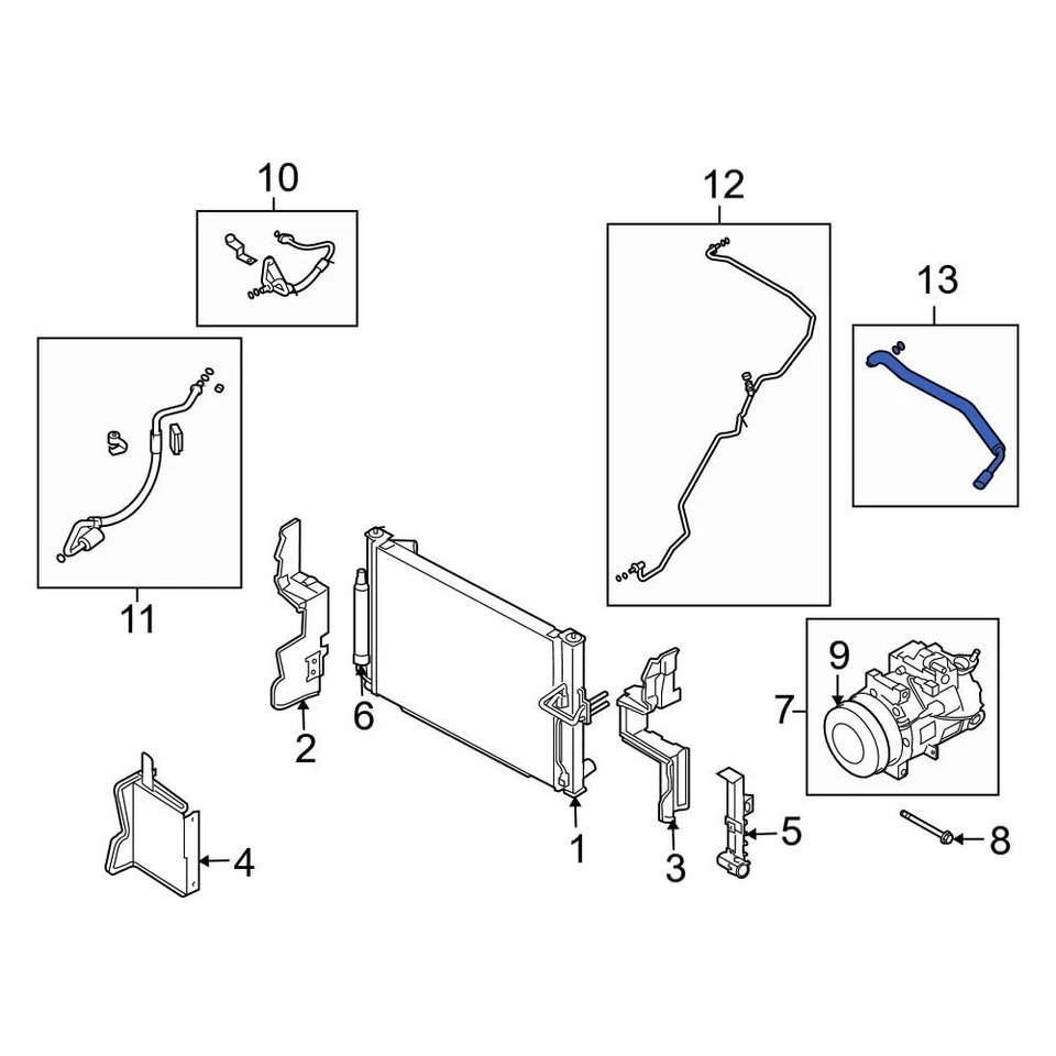 For Infiniti G37 2009-2013 Infiniti 924803WK0A A/C Refrigerant Suction Hose Foto 3 de 4