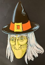 Vintage 1986 Beistle Halloween Witch Double Sided About 20" Tall x 12" Wide