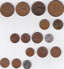 16 World Coin Collection 1943 - 1977 South Africa Australia Mexico Canada