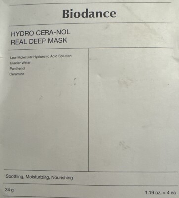 BIODANCE Hydro Cera-Nol Real Deep Mask 34g X 4ea Soothing, Nourishing