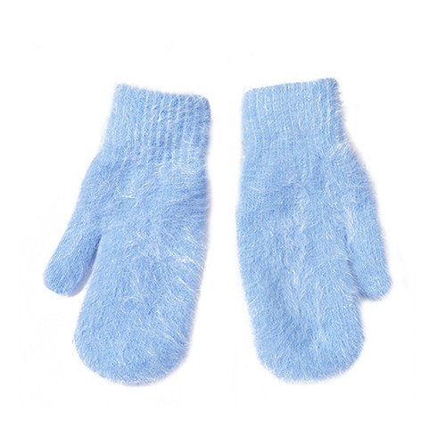 Women's Faux Rabbit Fur Gloves Full Mitten Thicken Winter Warm Wrist Mittens - Picture 19 of 34