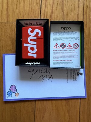 New Supreme Box Logo Red Logo Zippo Lighter