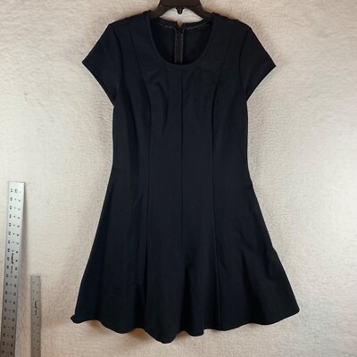 H by Halston Women's Short Sleeve Black Fit & Flare Casual Mini Dress Size  12 | eBay