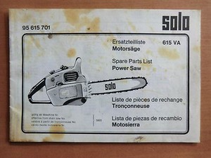 Ersatzteilliste SOLO 615 VA Motorsäge Kettensäge 1973 Power Saw Parts List