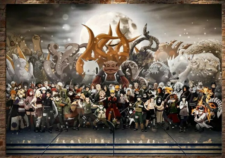 Poster Toile Naruto Akatsuki 40x60cm - Coton - Décoration Murale Manga - Neuf