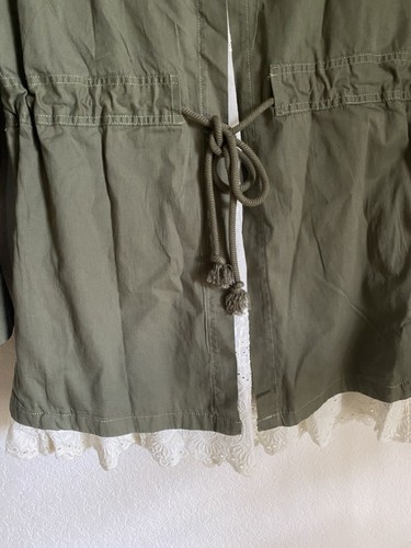 ANTHROPOLOGIE TINY CHARLIE EYELET UTILITY GORPCORE CABIN JACKET MOSS GREEN S NEW - Picture 12 of 15