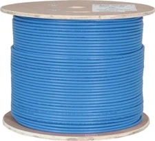  CAT6A 10G SHIELDED Solid-Bare Copper Bulk Cable BLUE 500,1000FT