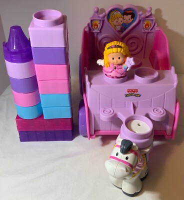 Fisher Price Little People 2007 Build Drive Carriage Partial Set 15 Pc Princess