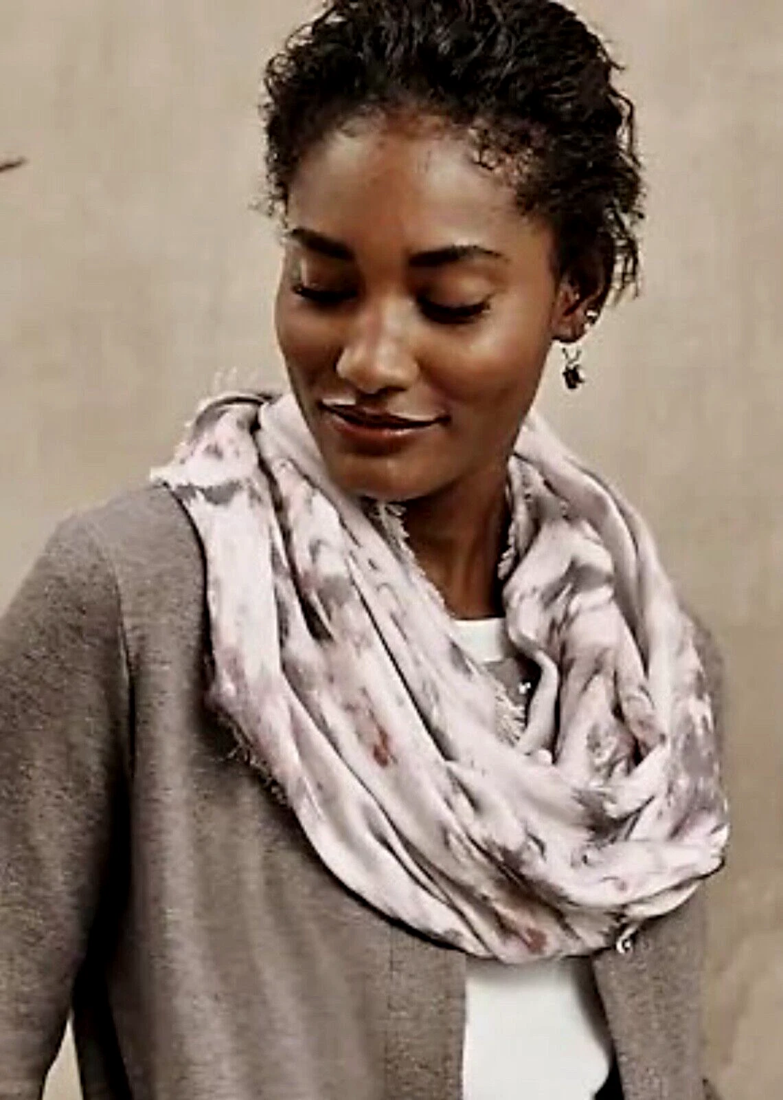 J.Jill ~ NEW Very Pretty Pure Jill Ikat-Print Infinity Scarf ~ NWT (1E14)