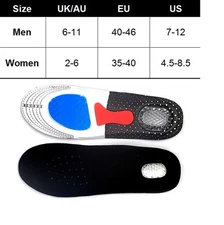 Sport Gel Insoles Orthotic Arch Foot Support Running Shoe Pad Inserts Cushions