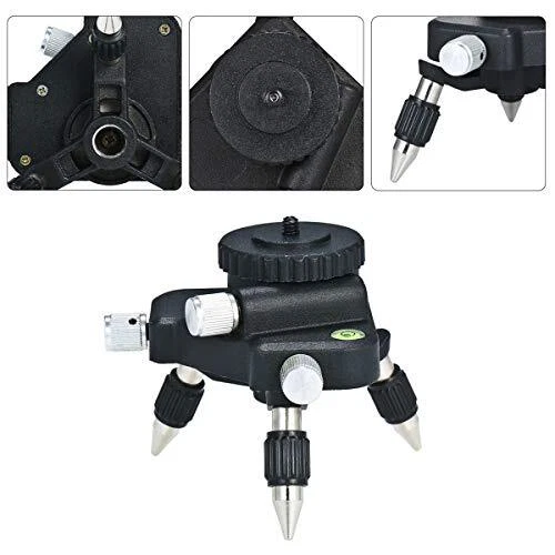 Laser Level Adapter Micro-adjust Fine Metal 360-Degree Rotating Base Tripod