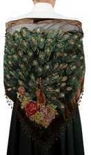 CHOC BROWN TRIBAL GYPSY BOHEMIAN DELUXE BEADED PEACOCK HIP SCARF ATS REN PIRATE