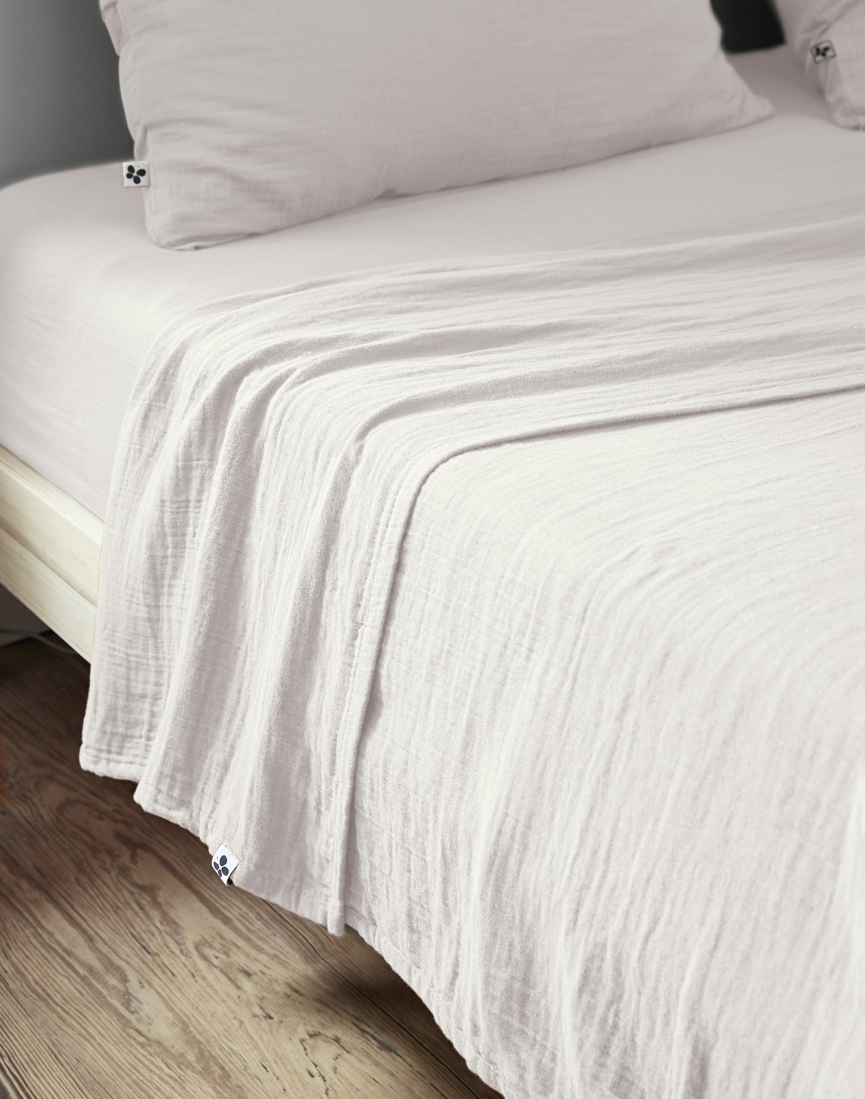 Drap plat 240x300 cm en gaze de coton Gaïa Chantilly anti-transpiration et sans repassage