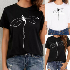 Women Summer Basic Short Sleeve Tops Casual T-Shirt Solid Color Loose Blouse Tee