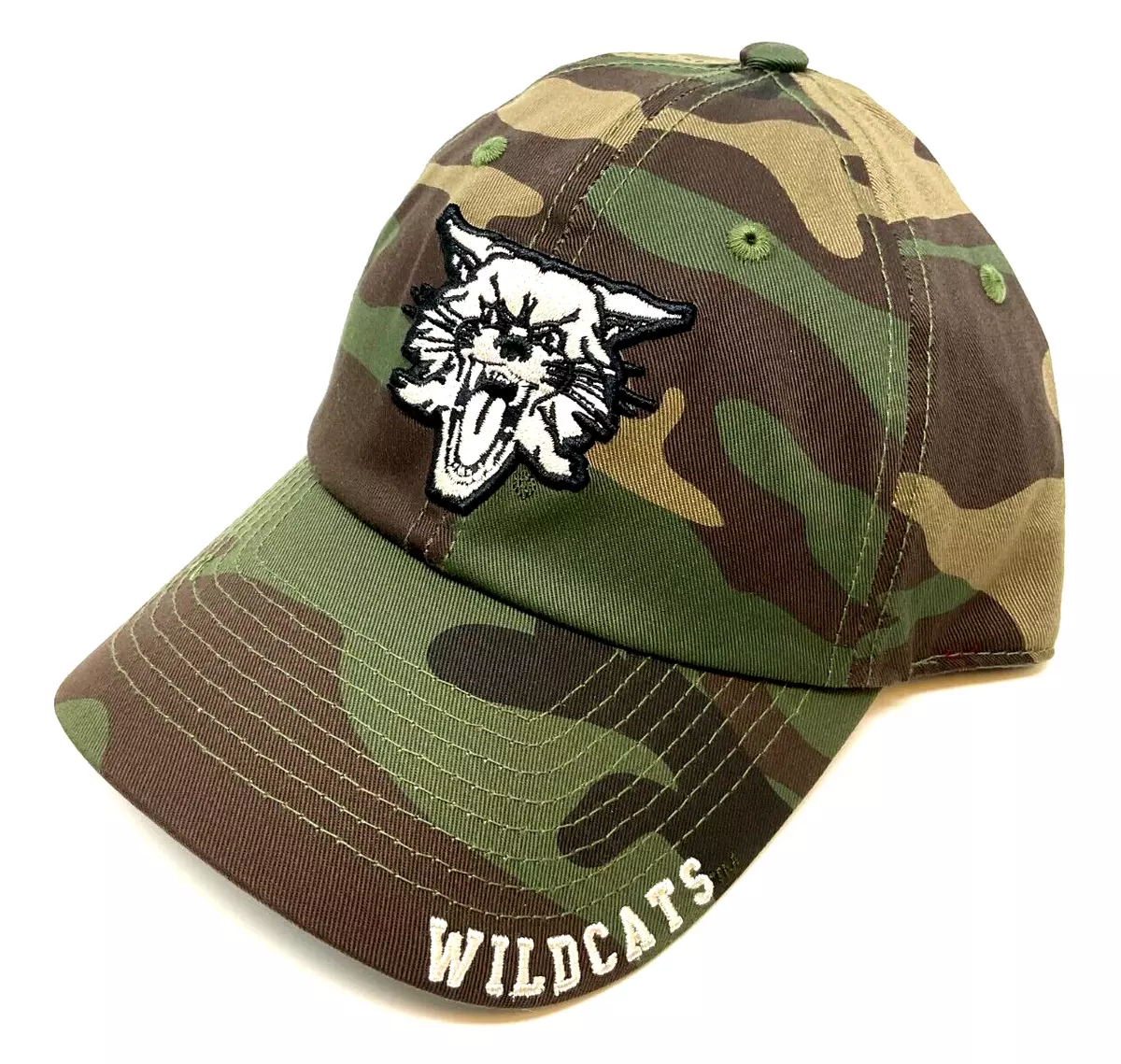 UNIVERSITY OF KENTUCKY UK WILDCATS CAMO 3D LOGO ADJUSTABLE CURVED
