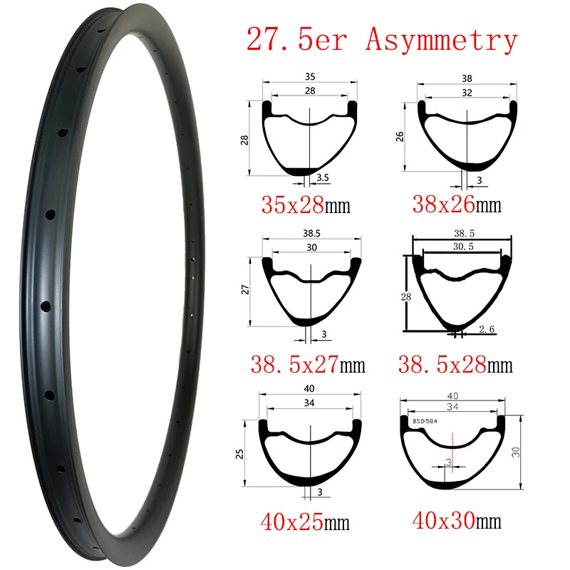 650B MTB Bicycle Carbon Rims 27.5er XC AM DH 28mm 32mm 30mm 34mm
