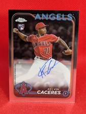 KELVIN CACERES 2024 Topps Chrome Rookie On Card SP Auto RC #RA-KC LA ANGELS