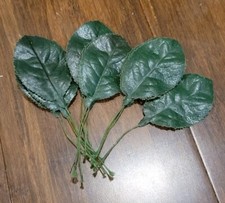 3 Groups Of 12 Vintage Millinery Flower Rose Leaf 2.5" Rich Green Bunch of 12