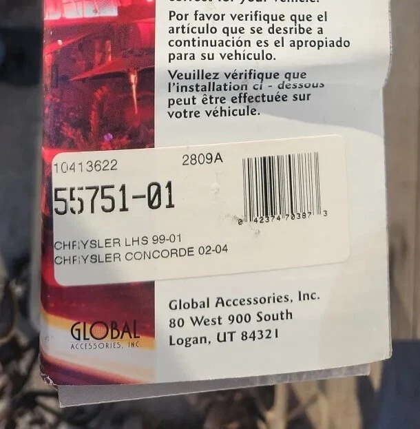 Cubierta de vinilo LeBra 55751-01 Chrysler Concorde 2002-04 Limited LX LXi 1991-01 LHS Foto 2 de 3