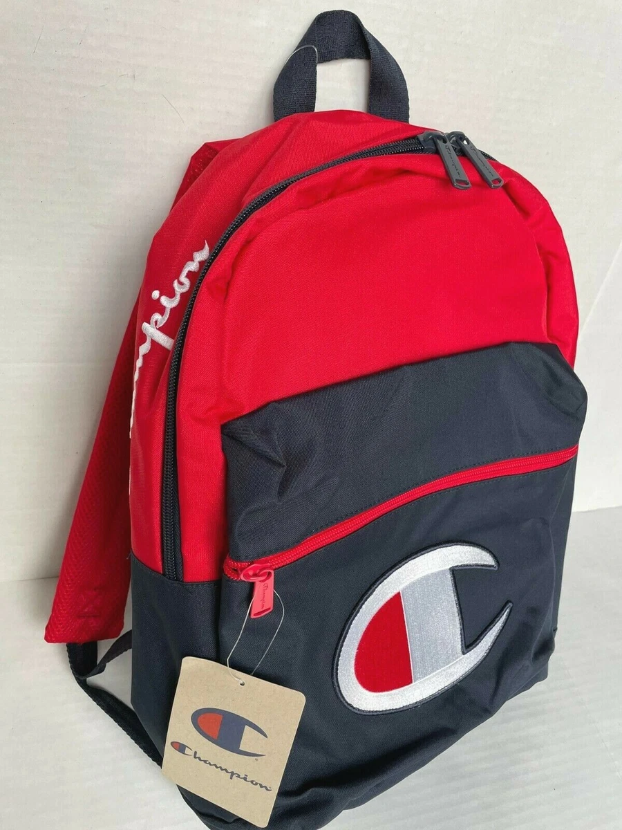 CHAMPION Youth Supersize Backpack Red Navy Padded Laptop sleeve NWT