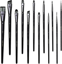 12Pcs Face Paint Brush Set, Artist Brushes for Body Face Painting, Craft Paint B