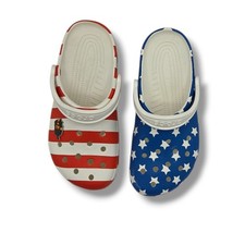 CROCS Classic American Flag Clog Womens 8 Slip On Shoes