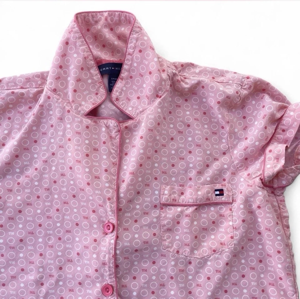 Tommy Hilfiger S Pink Pajamas  Women's 2 Piece Set Sleepwear Button — 第 2/4 张图片