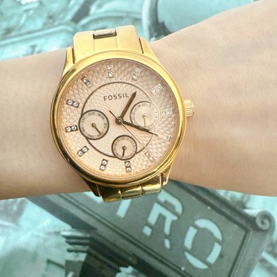 Fossil BQ1561 Women's Stainless Steel Analog Rose Gold Dial Genuine Watch