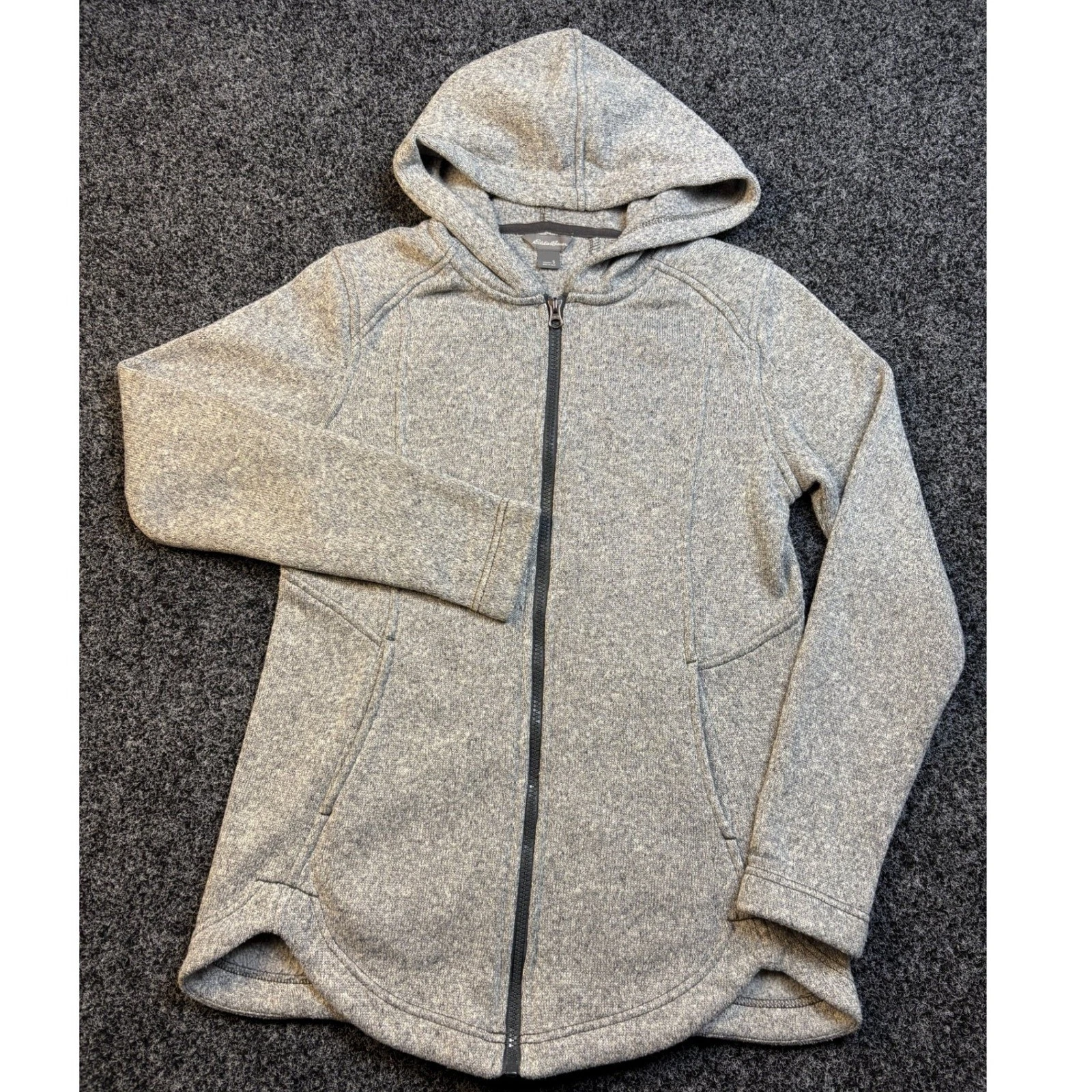 Eddie Bauer Radiator 2.0 Full Zip Jacket Gray Heather Fleece Hoodie Womens Small