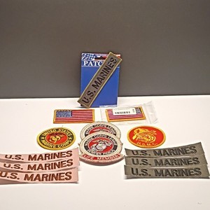Marine Corps USMC Embroidered Patches Lot American Flag Semper Fidelis