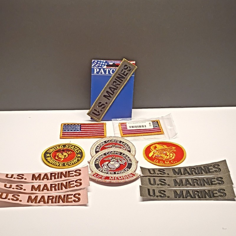 Marine Corps USMC Embroidered Patches Lot American Flag Semper Fidelis
