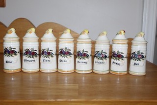 Vintage Ceramic Fruit Design Spice Jars Made in Japan 8 Piece Set Check this Out