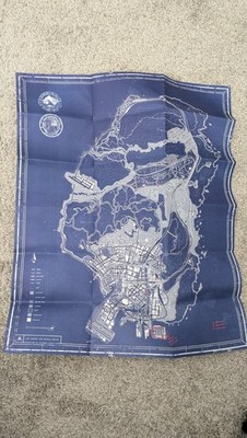 GTA V Blueprint Blacklight Map, UV Reactive Poster - Rockstar Limited