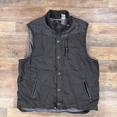 LRG Lifted Research Group Puffer Vest Mens 3XL Gray Cotton Wool Outdoor