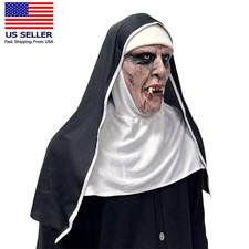 Scary Nun Masks Halloween Nun Creepy Latex Full Head Mask Spirit Gothicl horror