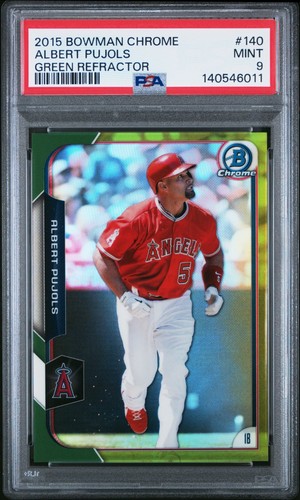2015 Bowman Chrome Albert Pujols Green Refractor /99 PSA 9 Los Angeles Angels