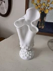 Vintage Fenton Milk Glass Handkerchief Vase 7 1/4 Inches Tall